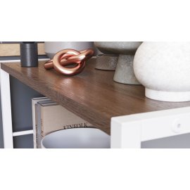 Этажерка 3/60 Ferrum-decor Серии Конект 75x60x28 белый ДСП Дуб Сонома Трюфель 16мм