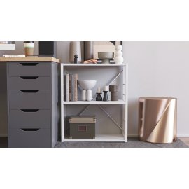 Этажерка 3/60 Ferrum-decor Серии Конект 75x60x28 белый ДСП Белое 16мм