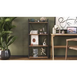 Этажерка 4/60 Ferrum-decor Серии Конект 120x60x28 черный ДСП Дуб Сонома Трюфель 16мм