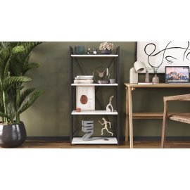 Етажерка 4/60 Ferrum-decor Серії Конект 120x60x28 чорний ДСП Біле 16мм (XK00199)
