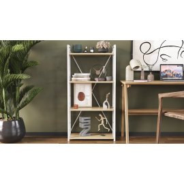 Этажерка 4/60 Ferrum-decor Серии Конект 120x60x28 белый ДСП Дуб Сонома 16мм