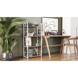 Этажерка 4/60 Ferrum-decor Серии Конект 120x60x28 белый ДСП Дуб Сонома Трюфель 16мм