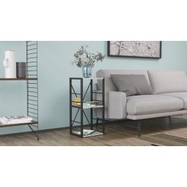 Этажерка 3/34 Ferrum-decor Серии Конект 73x34x28 черный ДСП Бетон 16мм (XK00255)