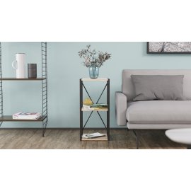 Этажерка 3/34 Ferrum-decor Серии Конект 73x34x28 черный ДСП Дуб Сан-Марино 16мм (XK00254)
