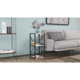 Этажерка 3/34 Ferrum-decor Серии Конект 73x34x28 черный ДСП Дуб Сан-Марино 16мм (XK00254)