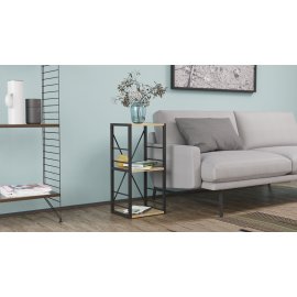Этажерка 3/34 Ferrum-decor Серии Конект 73x34x28 черный ДСП Дуб Сонома 16мм
