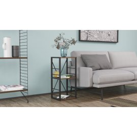 Этажерка 3/34 Ferrum-decor Серии Конект 73x34x28 черный ДСП Дуб Сонома Трюфель 16мм