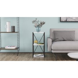Этажерка 3/34 Ferrum-decor Серии Конект 73x34x28 черный ДСП Белое 16мм