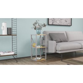 Этажерка 3/34 Ferrum-decor Серии Конект 73x34x28 серый ДСП Дуб Артизан 16мм (XK00267)