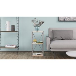 Этажерка 3/34 Ferrum-decor Серии Конект 73x34x28 серый ДСП Дуб Сан-Марино 16мм (XK00266)