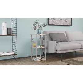 Этажерка 3/34 Ferrum-decor Серии Конект 73x34x28 серый ДСП Дуб Сан-Марино 16мм (XK00266)