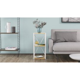 Этажерка 3/34 Ferrum-decor Серии Конект 73x34x28 белый ДСП Дуб Артизан 16мм (XK00261)