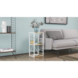 Этажерка 3/34 Ferrum-decor Серии Конект 73x34x28 белый ДСП Дуб Артизан 16мм (XK00261)