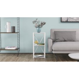 Этажерка 3/34 Ferrum-decor Серии Конект 73x34x28 белый ДСП Бетон 16мм (XK00261TK)
