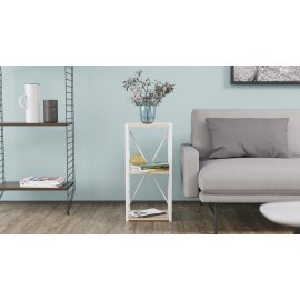 Этажерка 3/34 Ferrum-decor Серии Конект 73x34x28 белый ДСП Дуб Сан-Марино 16мм (XK00260)