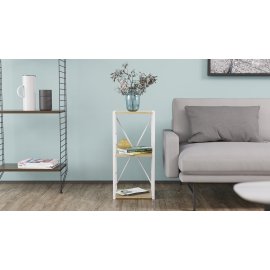 Этажерка 3/34 Ferrum-decor Серии Конект 73x34x28 белый ДСП Дуб Сонома 16мм