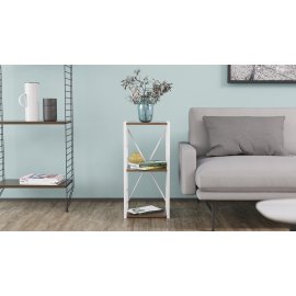 Этажерка 3/34 Ferrum-decor Серии Конект 73x34x28 белый ДСП Дуб Сонома Труфель 16мм