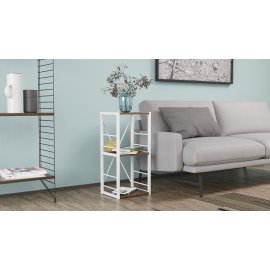 Этажерка 3/34 Ferrum-decor Серии Конект 73x34x28 белый ДСП Дуб Сонома Трюфель 16мм