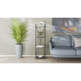 Этажерка 4/34 Ferrum-decor Серии Конект 120x34x28 черный ДСП Сосна Кембра 16мм (XK00240)