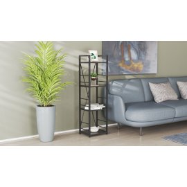 Этажерка 4/34 Ferrum-decor Серии Конект 120x34x28 черный ДСП Сосна Кембра 16мм (XK00240)