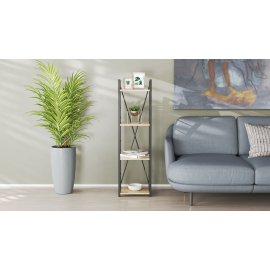 Этажерка 4/34 Ferrum-decor Серии Конект 120x34x28 черный ДСП Дуб Сонома 16мм