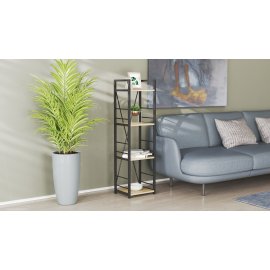 Этажерка 4/34 Ferrum-decor Серии Конект 120x34x28 черный ДСП Дуб Сонома 16мм
