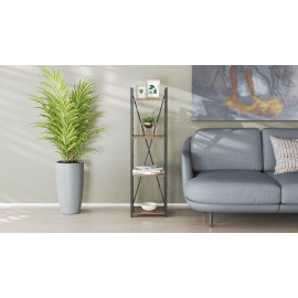 Этажерка 4/34 Ferrum-decor Серии Конект 120x34x28 черный ДСП Дуб Сонома Трюфель 16мм