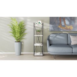 Этажерка 4/34 Ferrum-decor Серии Конект 120x34x28 черный ДСП Белое 16мм