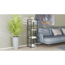 Етажерка 4/34 Ferrum-decor Серії Конект 120x34x28 чорний ДСП Біле 16мм (XK00235)