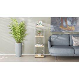 Этажерка 4/34 Ferrum-decor Серии Конект 120x34x28 серый ДСП Дуб Артизан 16мм (XK00249)