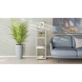 Этажерка 4/34 Ferrum-decor Серии Конект 120x34x28 серый ДСП Дуб Сан-Марино 16мм (XK00248)