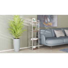 Этажерка 4/34 Ferrum-decor Серии Конект 120x34x28 серый ДСП Дуб Сонома Трюфель 16мм