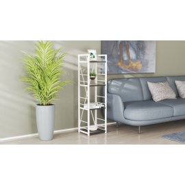 Этажерка 4/34 Ferrum-decor Серии Конект 120x34x28 белый ДСП Сосна Кембра 16мм (XK00246)