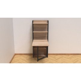 Стол книжка с этажеркой Практик 2 Ferrum-decor 1555x640x990 Черный металл ДСП Дуб Сонома 16 мм (PRA204)