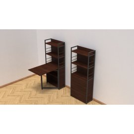 Стол книжка с этажеркой Практик 2 Ferrum-decor 1555x640x990 Черный металл ДСП Венге Магия 16 мм (PRA203)