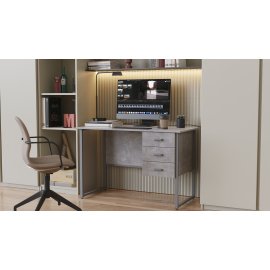 Компьютерный стол Ferrum-decor Гарри 75x140x60 серый ДСП Бетон 16мм (GARI2398)