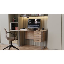 Компьютерный стол Ferrum-decor Гарри 75x120x60 серый ДСП Дуб Сан-Марино 16мм
