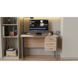 Компьютерный стол Ferrum-decor Гарри 75x120x60 серый ДСП Дуб Сан-Марино 16мм