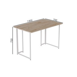 Компьютерный стол Ferrum-decor Ханна 75x140x70 белый ДСП Дуб Сан-Марино 32мм