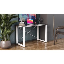 Письменный стол Ferrum-decor Драйв 750x1200x700 Белый металл ДСП Сосна Кембра 16 мм (DRA101)