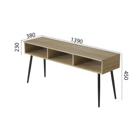 Тумба під телевізор Кентукі Ferrum-decor 45x139x38 Чорний метал ДСП Дуб Сонома 16 мм (KENT1003)