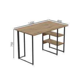 Компьютерный стол Ferrum-decor Кевин 75x120x60 черный ДСП Дуб Артизан 32мм (KEV2319)