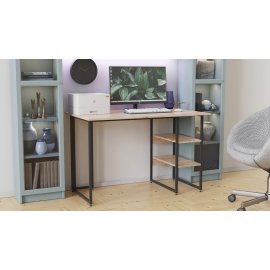 Письменный стол Ferrum-decor Кевин 75x100x60 черный ДСП Дуб Сан-Марино 32мм