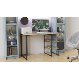 Письменный стол Ferrum-decor Кевин 75x120x60 черный ДСП Дуб Сонома 16мм