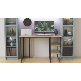 Письменный стол Ferrum-decor Кевин 75x120x60 черный ДСП Дуб Сонома 16мм