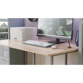 Письменный стол Ferrum-decor Кевин 75x100x60 серый ДСП Дуб Сан-Марино 16мм