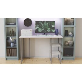 Письменный стол Ferrum-decor Кевин 75x120x60 серый ДСП Белое 16мм
