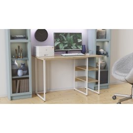 Письменный стол Ferrum-decor Кевин 75x120x60 белый ДСП Дуб Сонома 16мм