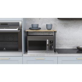 Подставка для микроволновки Kitchen K301 Ferrum-decor 400x550x350 Черный металл ДСП Дуб Артизан 16 мм (KITCH30106)
