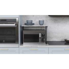 Подставка для микроволновки Kitchen K301 Ferrum-decor 400x550x350 Черный металл ДСП Бетон 16 мм (KITCH30107)